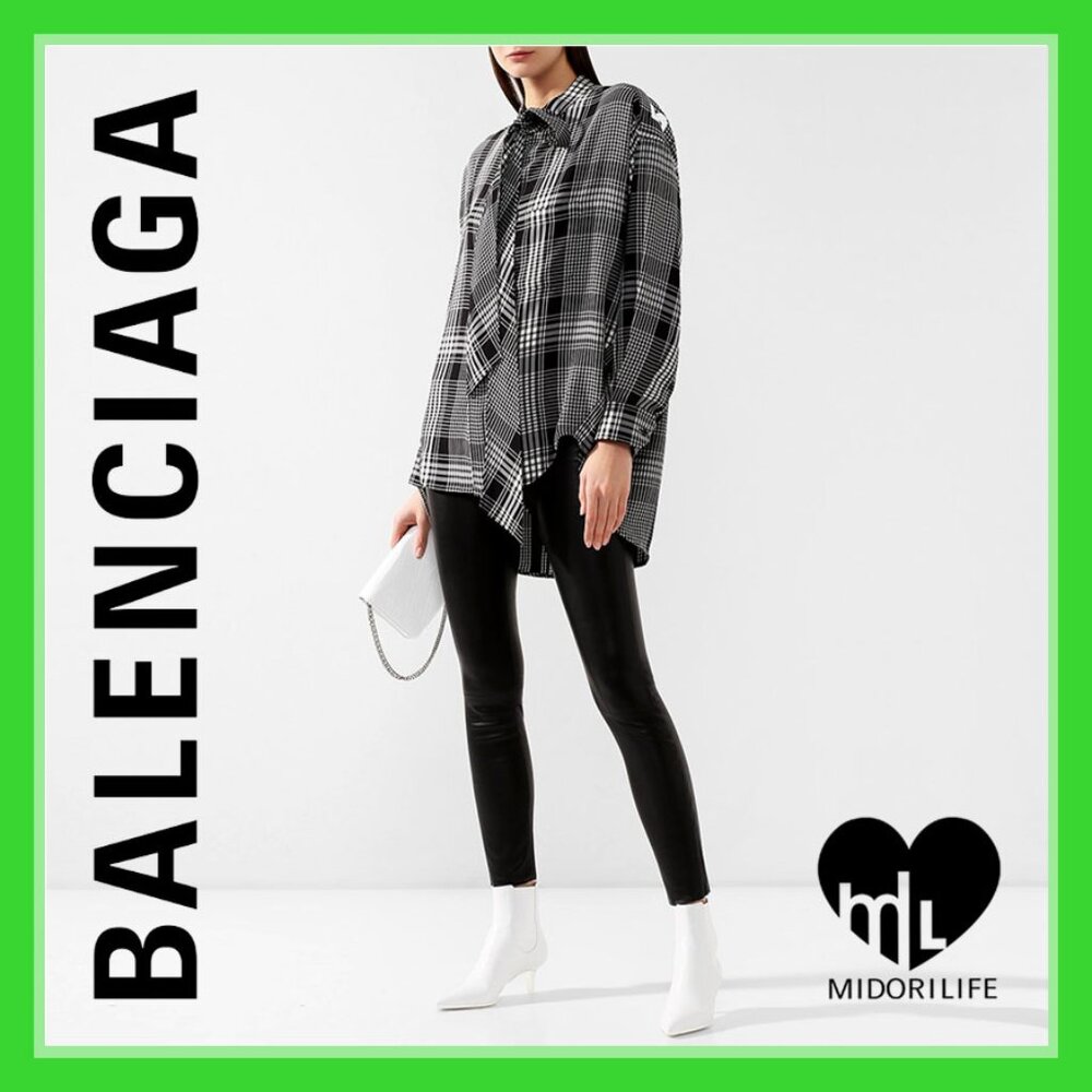 BALENCIAGA Checked Plaid Swing Button-Down Shirt